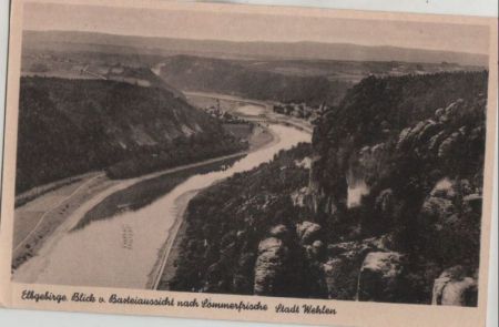 Wehlen - Blick von Basteiaussicht - ca. 1950 Wehlen - Blick von Basteiaussicht - ca. 1950