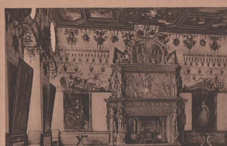 Weikersheim - Großer Saal - Kaminwand - ca. 1935 Weikersheim - Großer Saal - Kaminwand - ca. 1935