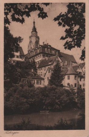 Tübingen - Hölderlinsturm und alte Aula - 1927 Tübingen - Hölderlinsturm und alte Aula - 1927