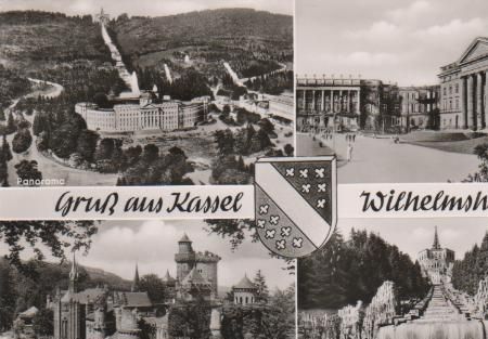 Kassel - Panorama, Löwenburg, Schloß, Herkules mit Kaskaden - ca. 1955 Kassel - Panorama, Löwenburg, Schloß, Herkules mit Kaskaden - ca. 1955