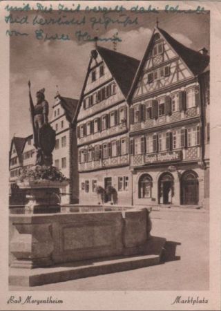Bad Mergentheim - Marktplatz - 1949 Bad Mergentheim - Marktplatz - 1949