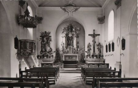 Großheubach, Kloster Engelberg - Inneres der Wallfahrtskirche - 1957 Großheubach, Kloster Engelberg - Inneres der Wallfahrtskirche - 1957