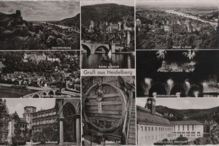 Heidelberg - u.a. Blick vom Philosophenweg - 1956 Heidelberg - u.a. Blick vom Philosophenweg - 1956