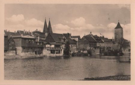 Calbe - Saalepartie mit Hexenturm - 1953 Calbe - Saalepartie mit Hexenturm - 1953