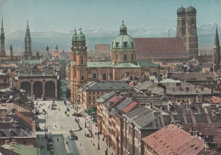 München - Blick von der Ludwigskirche - ca. 1970 München - Blick von der Ludwigskirche - ca. 1970