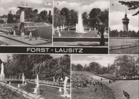 Forst - u.a. Stadion und Wasserturm - 1983 Forst - u.a. Stadion und Wasserturm - 1983