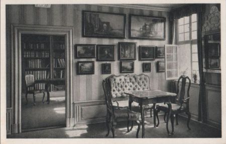 Frankfurt Main - Goethehaus, Gemäldezimmer und Bibliothek des Vaters - ca. 1950 Frankfurt Main - Goethehaus, Gemäldezimmer und Bibliothek des Vaters - ca. 1950
