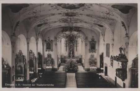Ehingen - Inneres der Stadtpfarrkirche - ca. 1950 Ehingen - Inneres der Stadtpfarrkirche - ca. 1950