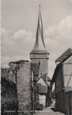 Duderstadt - Westerturm mit alter Stadtmauer - ca. 1960 Duderstadt - Westerturm mit alter Stadtmauer - ca. 1960