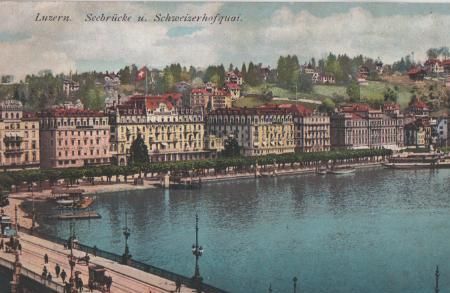 Schweiz - Luzern - Seebrücke und Schweizerhofquai - ca. 1925 Schweiz - Luzern - Seebrücke und Schweizerhofquai - ca. 1925