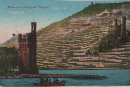 Bingen, Mäuseturm - und Ruine Ehrenfels - ca. 1920 Bingen, Mäuseturm - und Ruine Ehrenfels - ca. 1920