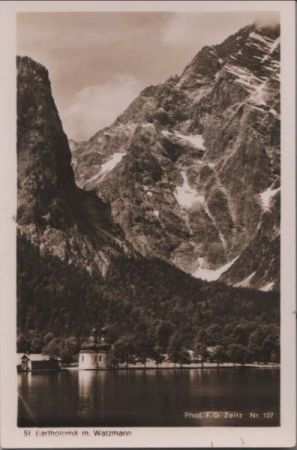 Schönau - St. Bartolomä - mit Watzmann - ca. 1955 Schönau - St. Bartolomä - mit Watzmann - ca. 1955