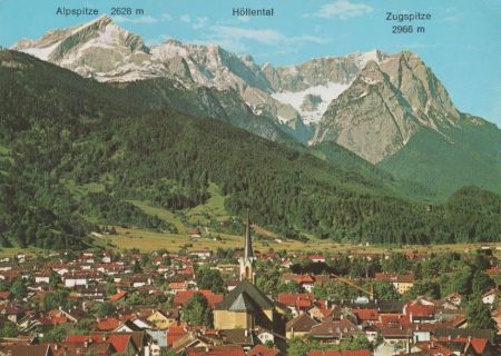 Garmisch-Partenkirchen - gegen Zugspitzgruppe - ca. 1980 Garmisch-Partenkirchen - gegen Zugspitzgruppe - ca. 1980