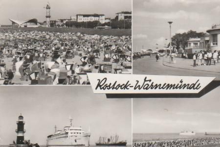 Rostock - Blick zum Leuchtturm und zur Gaststätte Teepott, HO-Gaststätte, Moleneinfahrt, Promenade Rostock - Blick zum Leuchtturm und zur Gaststätte Teepott, HO-Gaststätte, Moleneinfahrt, Promenade