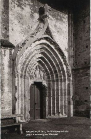 Österreich - Kirchberg am Wechsel - St. Wolfgangskirche, Hauptportal - 1972 Österreich - Kirchberg am Wechsel - St. Wolfgangskirche, Hauptportal - 1972