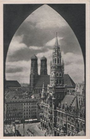 München - Rathaus und Frauenkirche - ca. 1955 München - Rathaus und Frauenkirche - ca. 1955