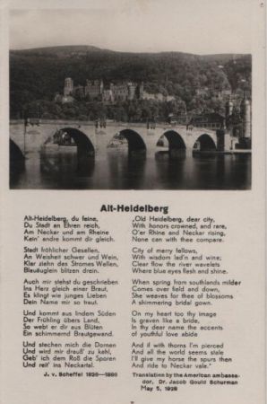 Heidelberg - mit Gedicht - ca. 1960 Heidelberg - mit Gedicht - ca. 1960