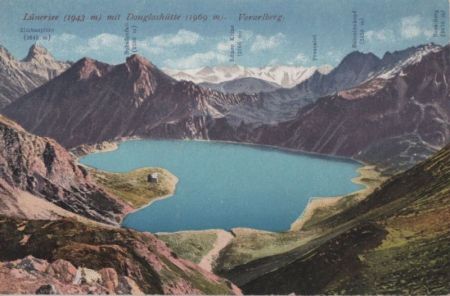 Österreich - Lünersee - mit Douglashütte - ca. 1920 Österreich - Lünersee - mit Douglashütte - ca. 1920