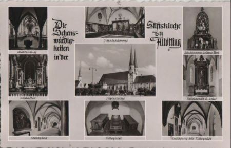 Altötting - Stiftskirche, u.a. Ansicht - 1960 Altötting - Stiftskirche, u.a. Ansicht - 1960