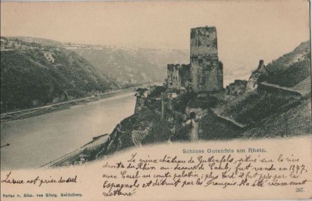 Kaub, Burg Gutenfels - ca. 1925 Kaub, Burg Gutenfels - ca. 1925