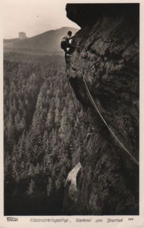 Elbsandsteingebirge - Kletterei am Blosstock - ca. 1955 Elbsandsteingebirge - Kletterei am Blosstock - ca. 1955