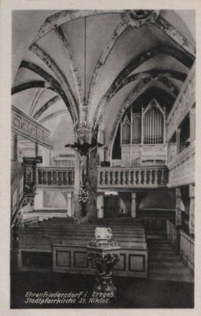 Ehrenfriedersdorf - Stadtpfarrkirche St. Niklas - ca. 1955 Ehrenfriedersdorf - Stadtpfarrkirche St. Niklas - ca. 1955