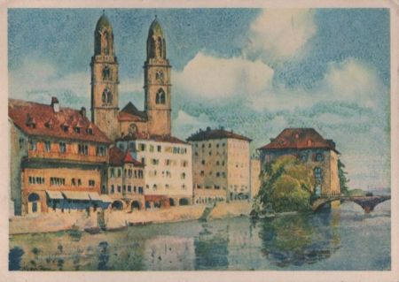 Schweiz - Zürich - Großmünster und Rüden - 1933 Schweiz - Zürich - Großmünster und Rüden - 1933
