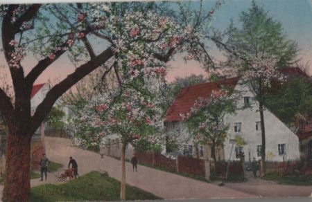 Haus und blühender Baum - ca. 1925 Haus und blühender Baum - ca. 1925