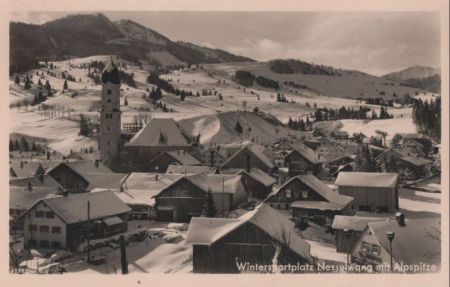 Nesselwang - mit Alpspitze - ca. 1955 Nesselwang - mit Alpspitze - ca. 1955