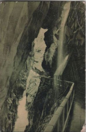Schweiz - Bad Pfäfers - Mitte der Taminaschlucht - 1909 Schweiz - Bad Pfäfers - Mitte der Taminaschlucht - 1909