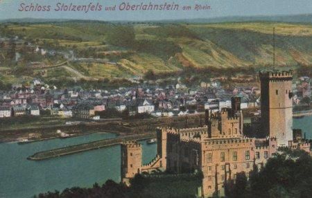 Schloss Stolzenfels und Oberlahnstein am Rhein - ca. 1935 Schloss Stolzenfels und Oberlahnstein am Rhein - ca. 1935
