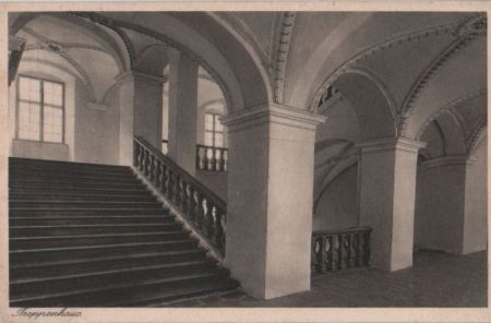 Neresheim - Benediktiner-Abtei, Treppenhaus - ca. 1955 Neresheim - Benediktiner-Abtei, Treppenhaus - ca. 1955