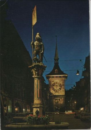 Schweiz - Bern - Zeitglockenturm bei Nacht - 1976 Schweiz - Bern - Zeitglockenturm bei Nacht - 1976