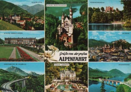 Alpen - Fahrt, u.a. Europabrücke und Hohenschwangau - ca. 1980 Alpen - Fahrt, u.a. Europabrücke und Hohenschwangau - ca. 1980