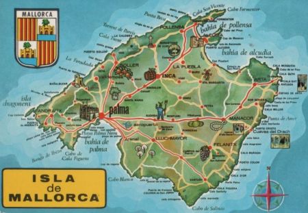 Spanien - Mallorca - Übersichtskarte - ca. 1980 Spanien - Mallorca - Übersichtskarte - ca. 1980