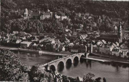 Heidelberg - Blick vom Philosophenweg - ca. 1960 Heidelberg - Blick vom Philosophenweg - ca. 1960