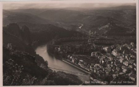 Bad Münster am Stein-Ebernburg - Blick von der Gans - ca. 1950 Bad Münster am Stein-Ebernburg - Blick von der Gans - ca. 1950