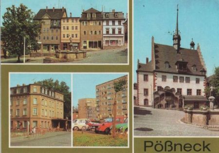 Pößneck - u.a. Markt und Mauritiusbrunnen - 1982 Pößneck - u.a. Markt und Mauritiusbrunnen - 1982