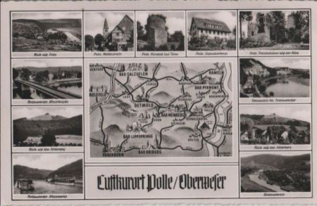 Polle, Weser - u.a. Mittelstraße - ca. 1955 Polle, Weser - u.a. Mittelstraße - ca. 1955