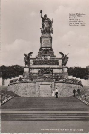 Rüdesheim, Niederwalddenkmal - ca. 1955 Rüdesheim, Niederwalddenkmal - ca. 1955