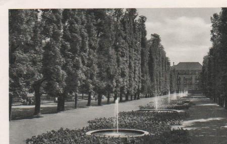 Bad Pyrmont - Kurpark, Springbrunnenallee - ca. 1955 Bad Pyrmont - Kurpark, Springbrunnenallee - ca. 1955