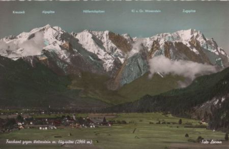 Farchant - gegen Wetterstein mit Zugspitze - 1967 Farchant - gegen Wetterstein mit Zugspitze - 1967