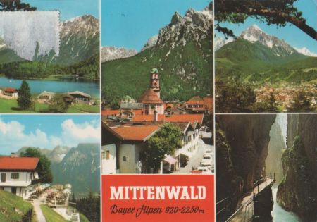 Mittenwald - mit Bergen und Schluchten - 1981 Mittenwald - mit Bergen und Schluchten - 1981