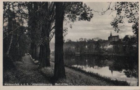 Weißenfels - Bad-Allee, Abendstimmung - 1934 Weißenfels - Bad-Allee, Abendstimmung - 1934