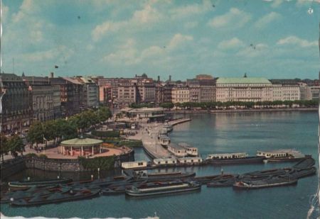 Hamburg - Jungfernstieg und Binnenalster - 1961 Hamburg - Jungfernstieg und Binnenalster - 1961