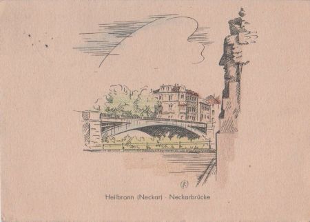 Heilbronn - Neckarbrücke - 1948 Heilbronn - Neckarbrücke - 1948