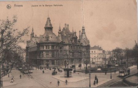 Belgien - Anvers - Antwerpen - Square de la Banque Nationale - ca. 1930 Belgien - Anvers - Antwerpen - Square de la Banque Nationale - ca. 1930