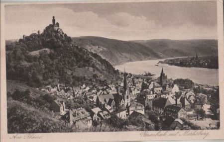 Braubach - mit Marksburg - ca. 1955 Braubach - mit Marksburg - ca. 1955
