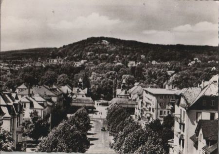 Bad Nauheim - Bahnhofsallee mit Sprudel und Johannisberg - 1965 Bad Nauheim - Bahnhofsallee mit Sprudel und Johannisberg - 1965