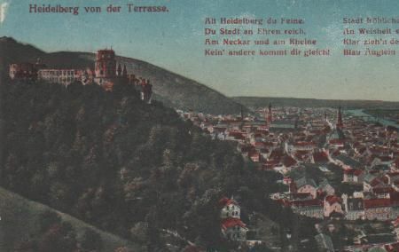 Heidelberg von der Terrasse - ca. 1925 Heidelberg von der Terrasse - ca. 1925